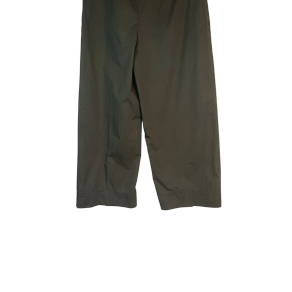 Zara Woman XS Olive Green Belted Wide-Leg Cropped Pants Cotton Blend - Picture 7 of 13